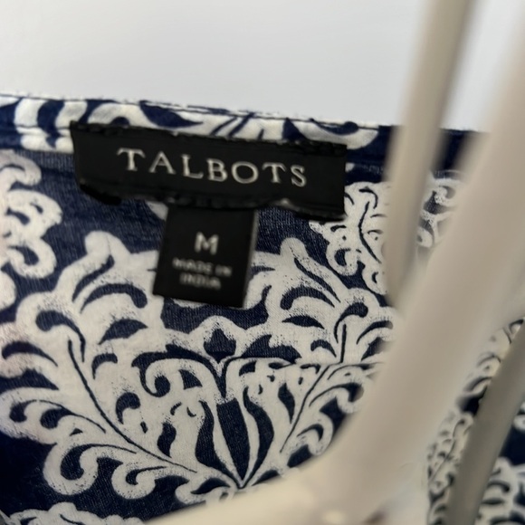 Talbots navy blue and white top - Picture 3 of 4